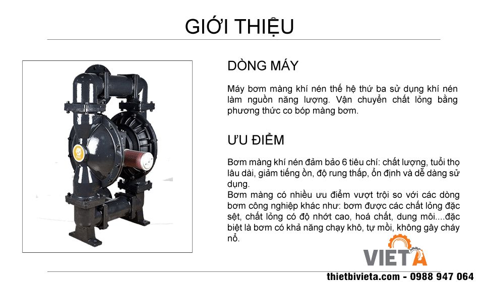 Bơm màng GODO QBY3-125G thân gang