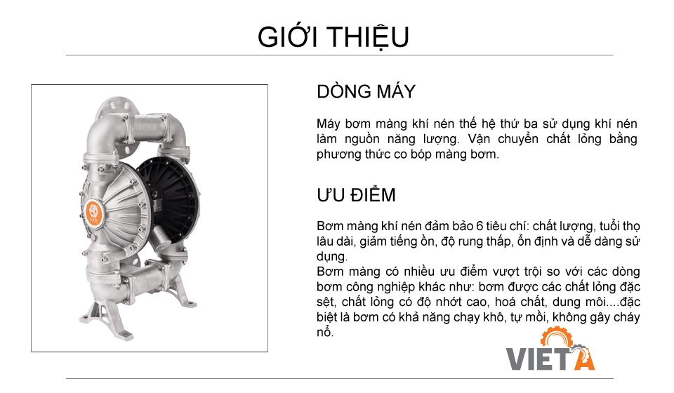 Bơm màng GODO QBY3-100P thân Inox