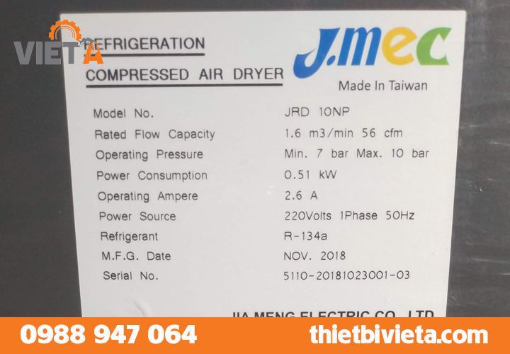 Máy sấy khí Jmec JRD-10NP