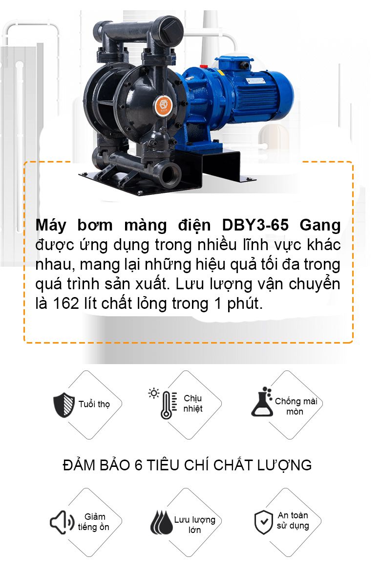 Máy bơm màng điện DBY3-65 Gang