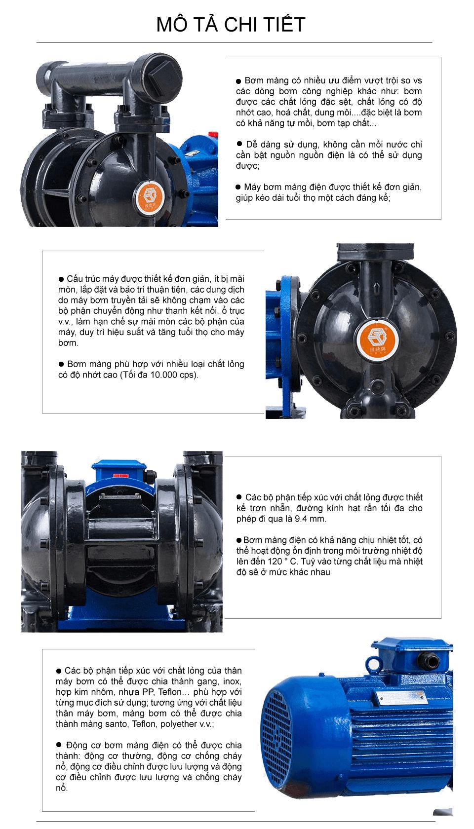 Máy bơm màng điện DBY3-65 Gang