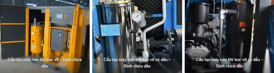 Bình chứa dầu trong máy nén khí trục vít có dầu
