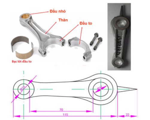 Tay biên máy nén khí piston