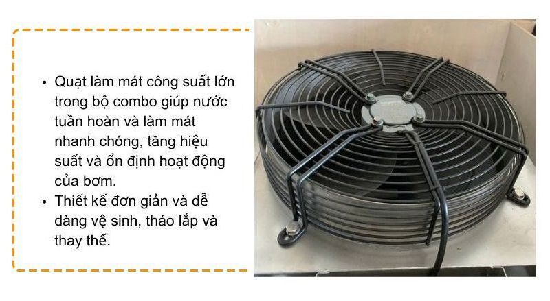 Combo máy bơm chân không vòng nước 2.35kw