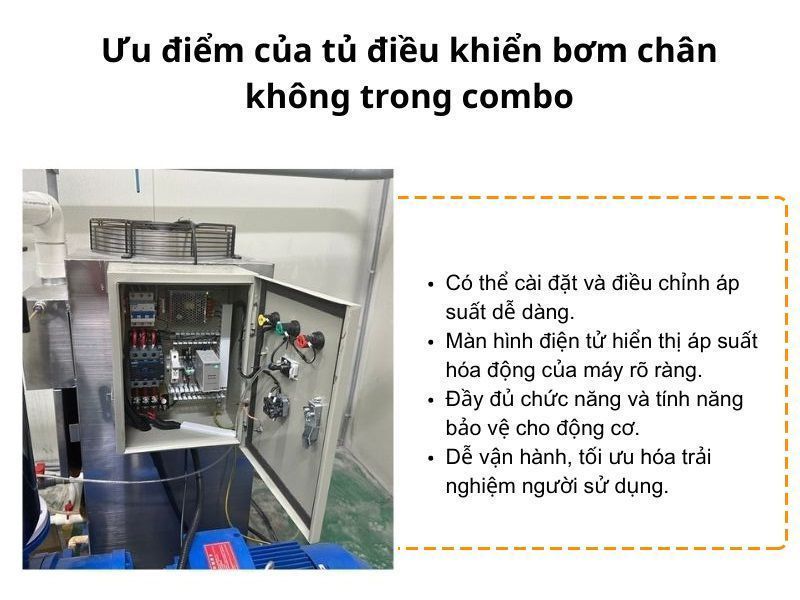 Combo máy bơm chân không vòng nước 2.35kw