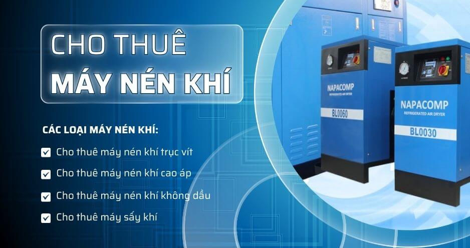 dịch vụ cho thuê máy nén khí công nghiệp, mini, trục vít