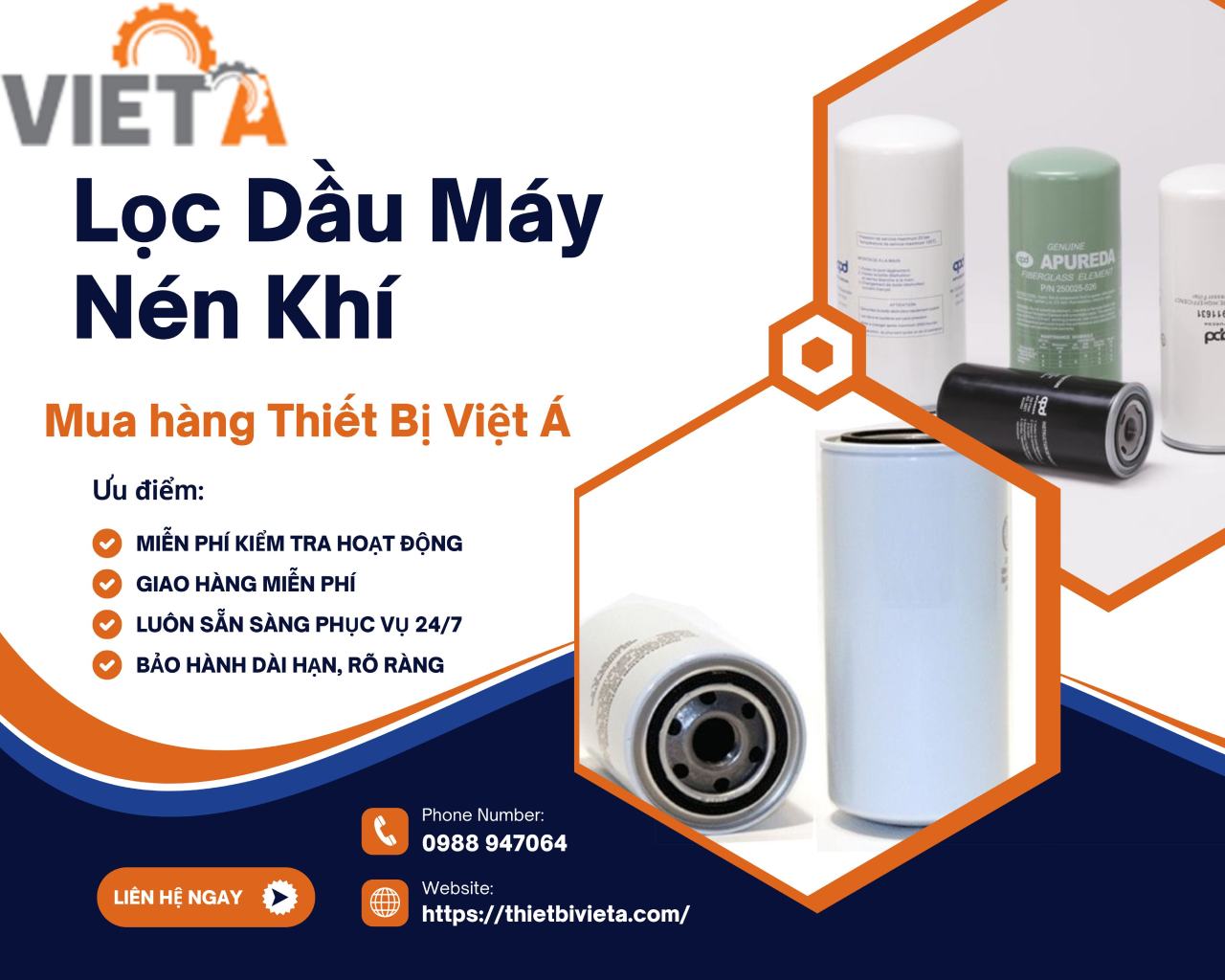 Tổng kho bán sỉ/lẻ lọc dầu máy nén khí, miễn phí vận chuyển