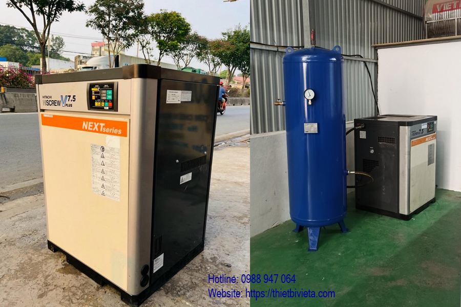 Máy nén khí trục vít có dầu Hitachi 7.5kW