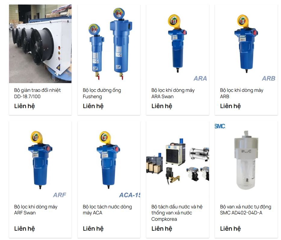 Chức năng của một số phụ tùng quan trọng trong máy nén khí trục vít