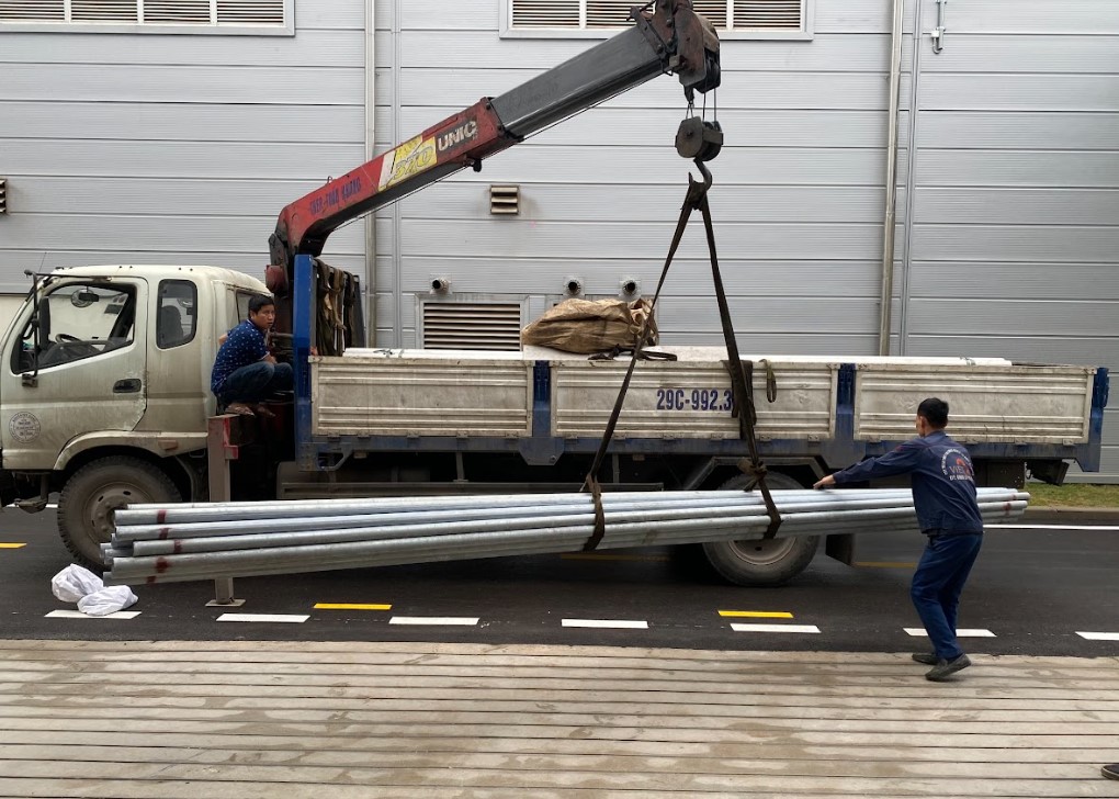 Thi công ống thép hệ thống ống khí nén