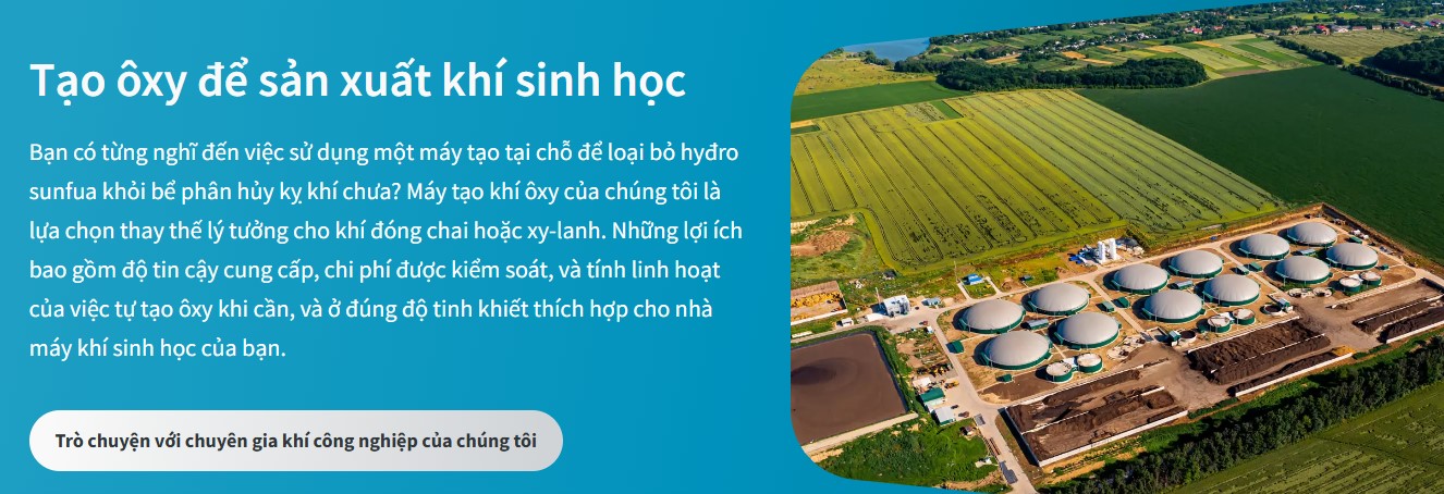 Ứng dụng của máy nén khí cho sản xuất khí sinh học