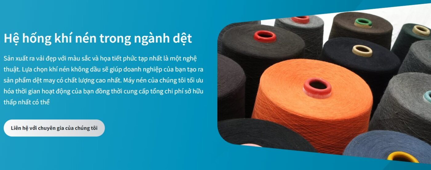 Ứng dụng máy nén khí ngành dệt may