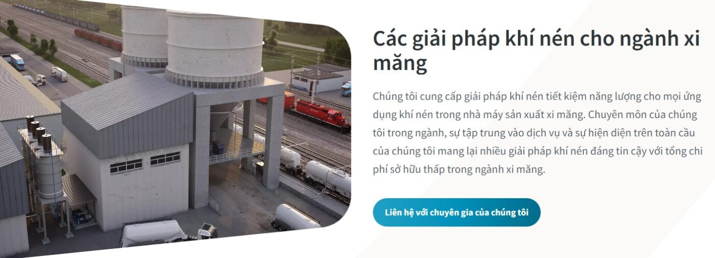 Ứng dụng máy nén khí trục vít trong ngành xi măng