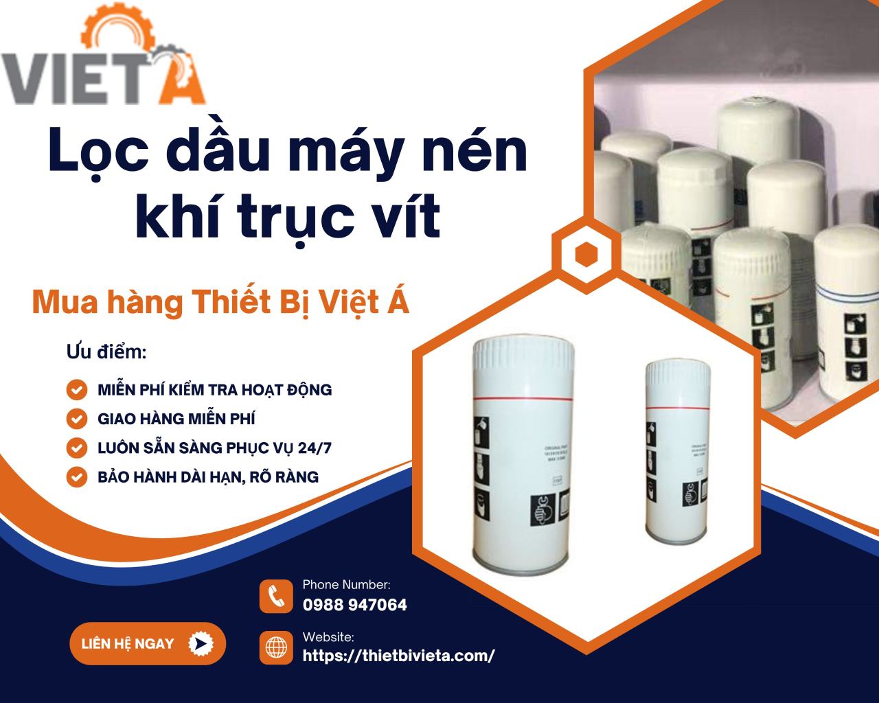 Tổng kho bán sỉ/lẻ lọc dầu máy nén khí trục vít – Miễn phí ship