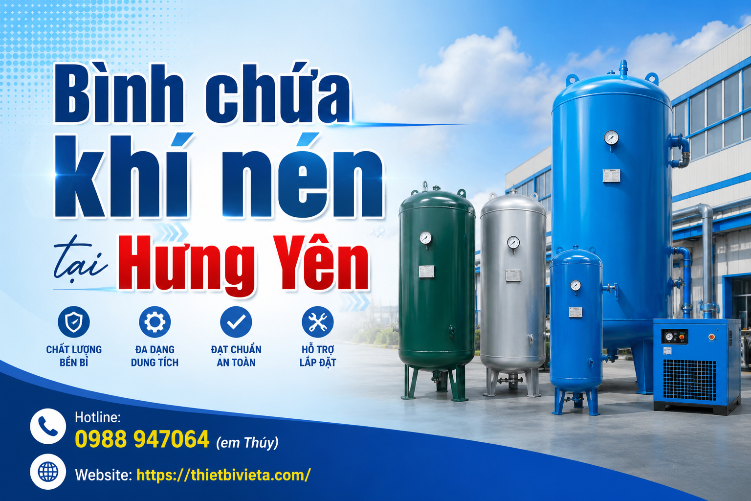 Bình chứa khí nén tại Hưng Yên