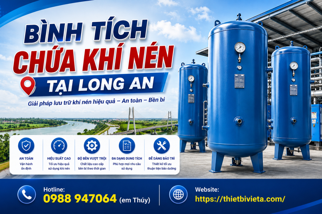 Bình tích chứa khí nén tại Long An, giá tại xưởng sản xuất