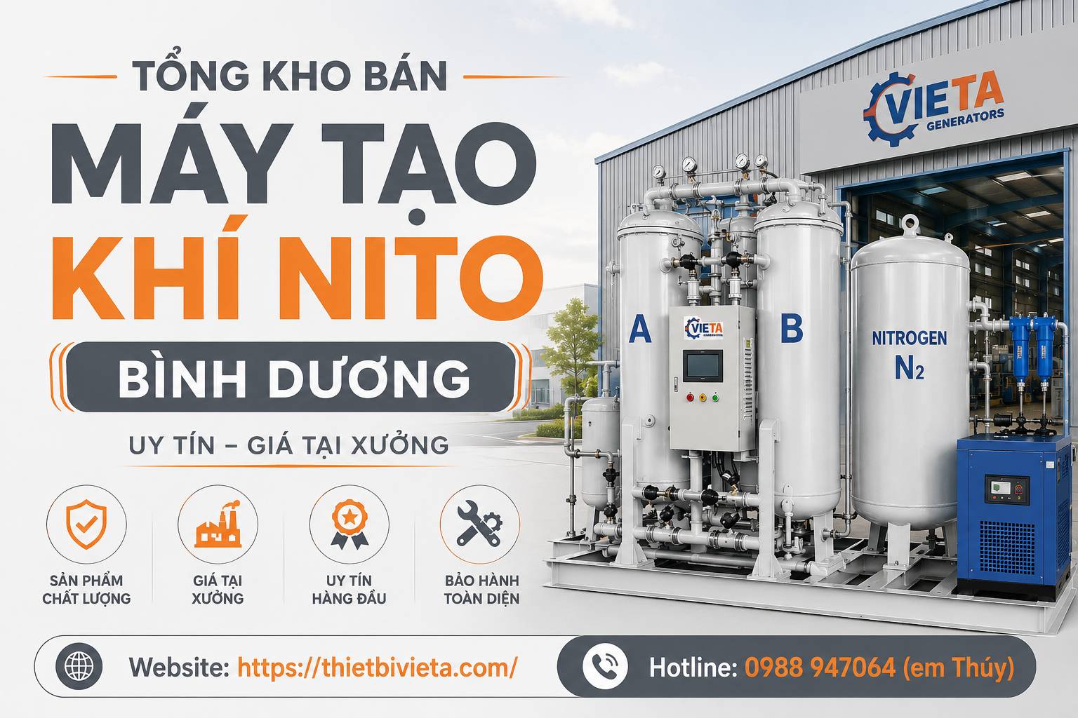 Tổng kho bán máy tạo khí nito Bình Dương uy tín, giá tại xưởng