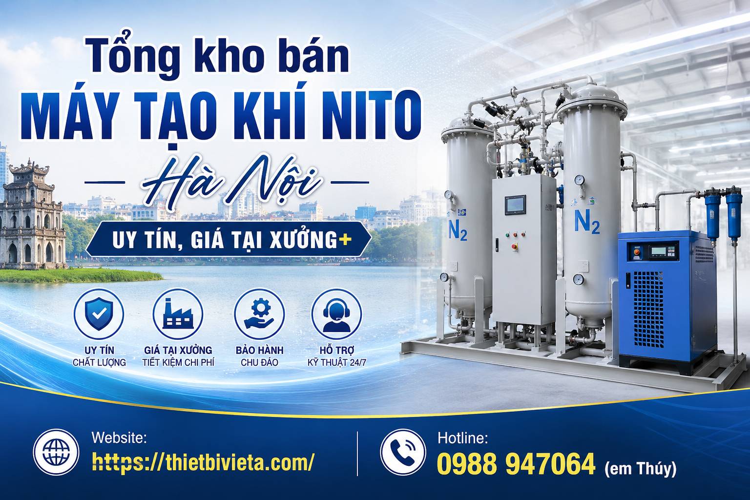 Tổng kho bán máy tạo khí nito Hà Nội uy tín, giá tại xưởng