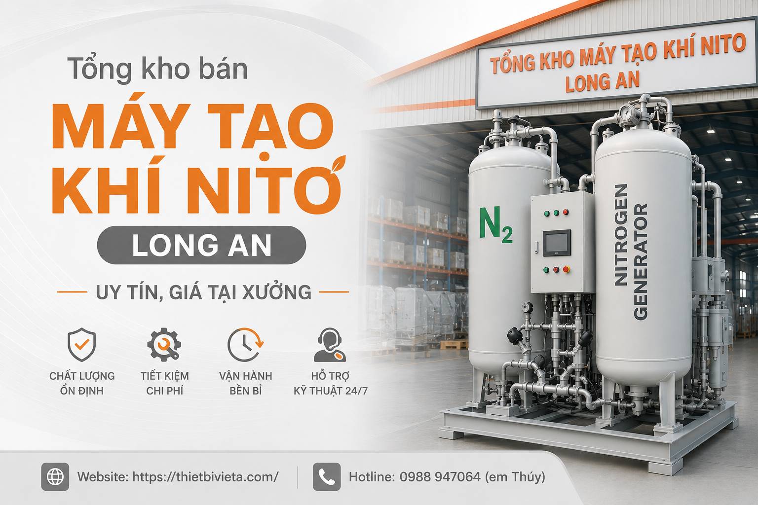Tổng kho bán máy tạo khí nito Long An uy tín, giá tại xưởng