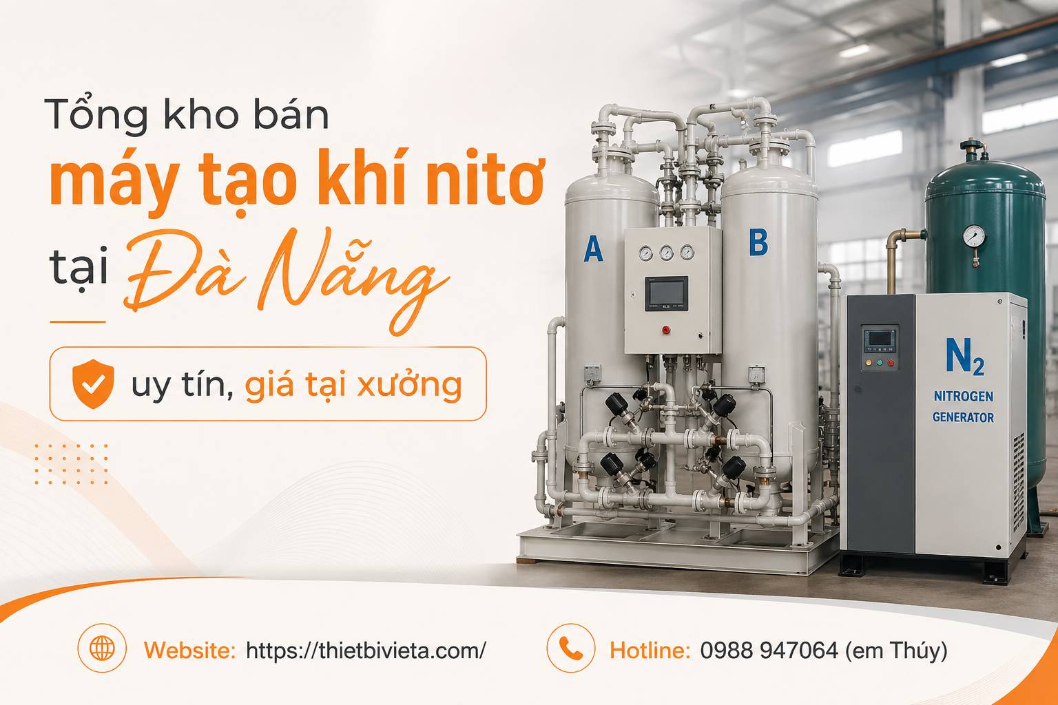Tổng kho bán máy tạo khí nito tại Đà Nẵng uy tín, giá tại xưởng