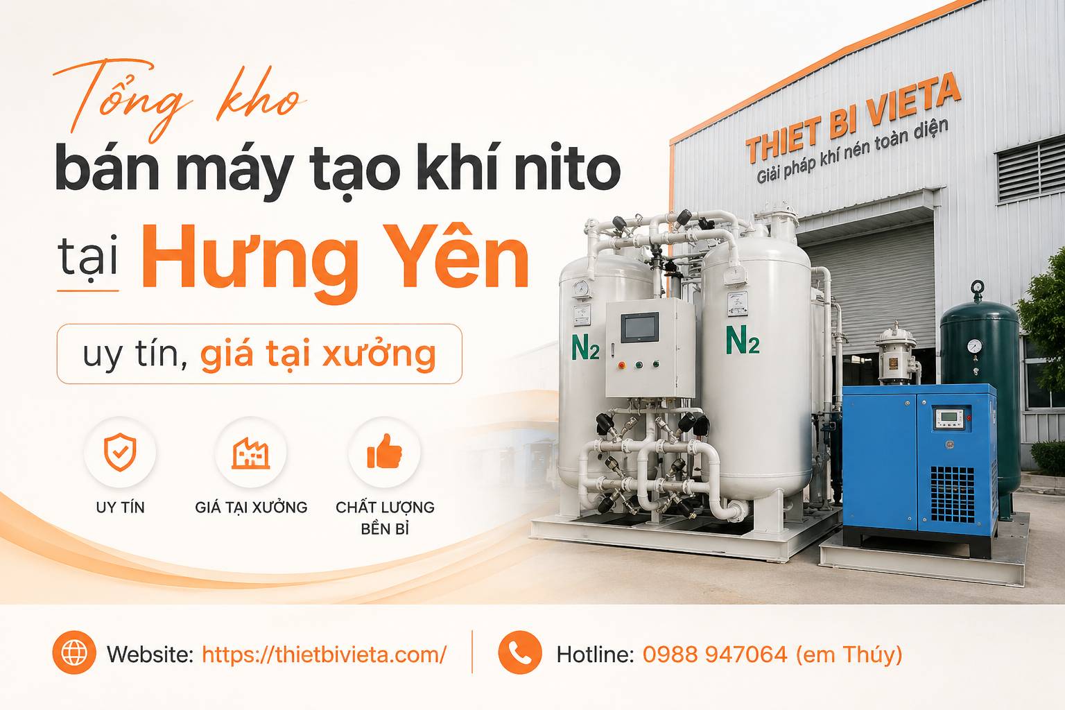 Tổng kho bán máy tạo khí nito tại Hưng Yên uy tín, giá tại xưởng