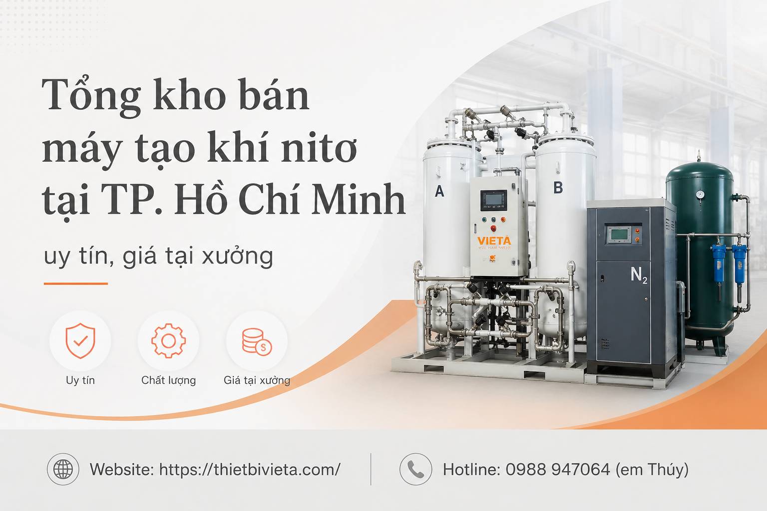 Tổng kho bán máy tạo khí nito tại TP. Hồ Chí Minh uy tín, giá tại xưởng