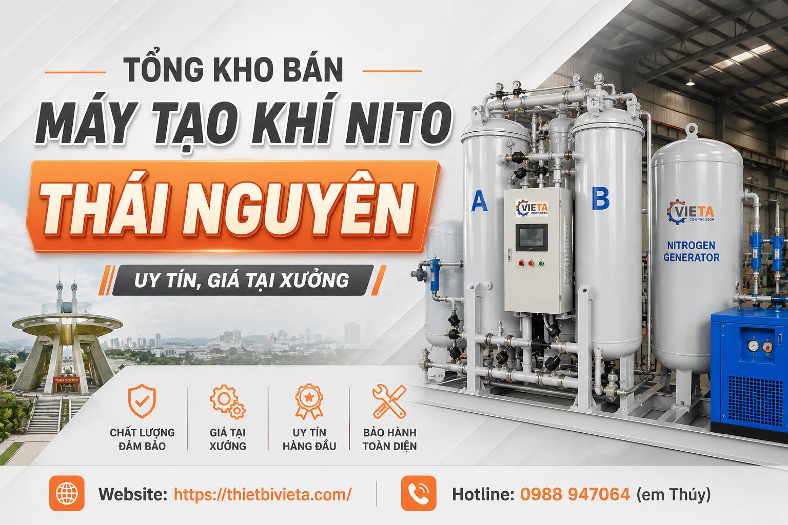 Tổng kho bán máy tạo khí nito Thái Nguyên uy tín, giá tại xưởng