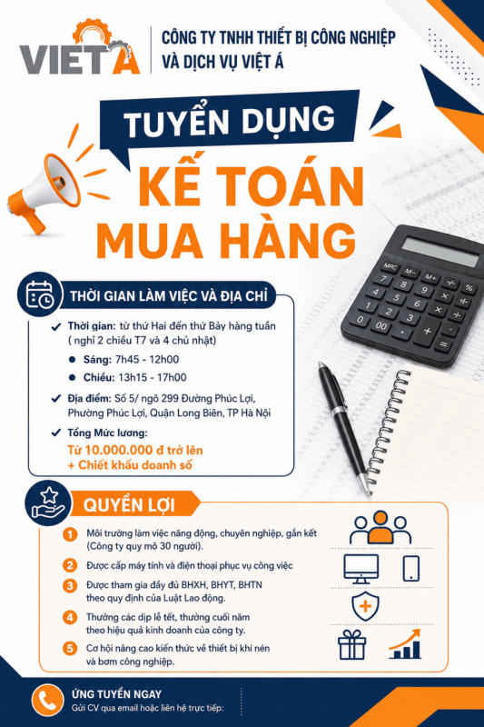 tuyển dụng Kế toán mua hàng