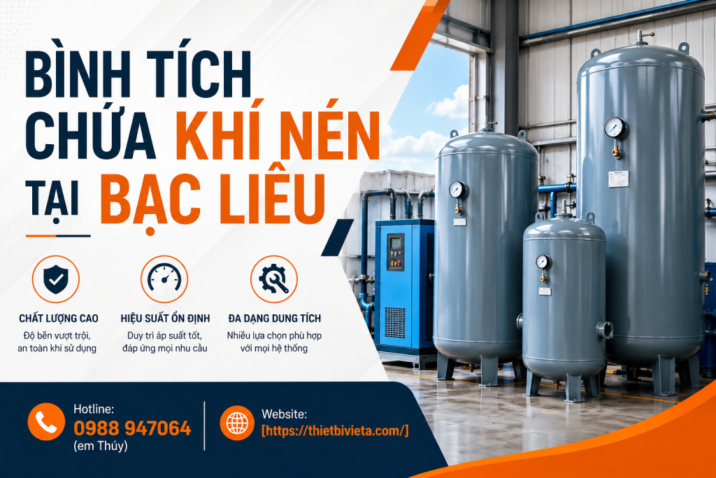 Bình tích chứa khí nén tại Bạc Liêu, giá tại xưởng sản xuất