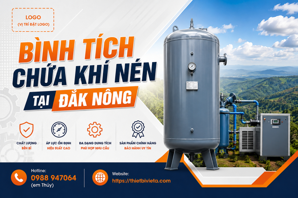 Bình tích chứa khí nén tại Đắk Nông, giá tại xưởng sản xuất