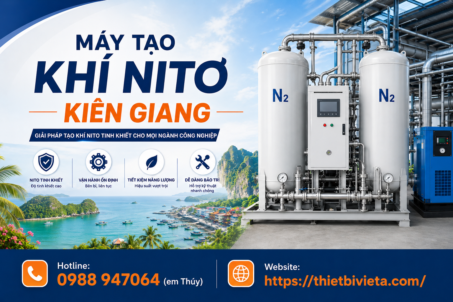 Tổng kho bán máy tạo khí nito Kiên Giang uy tín, giá tại xưởng