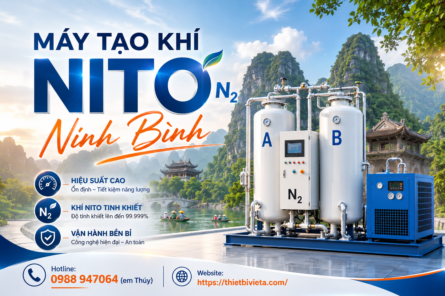 Tổng kho bán máy tạo khí nito Ninh Bình uy tín, giá tại xưởng