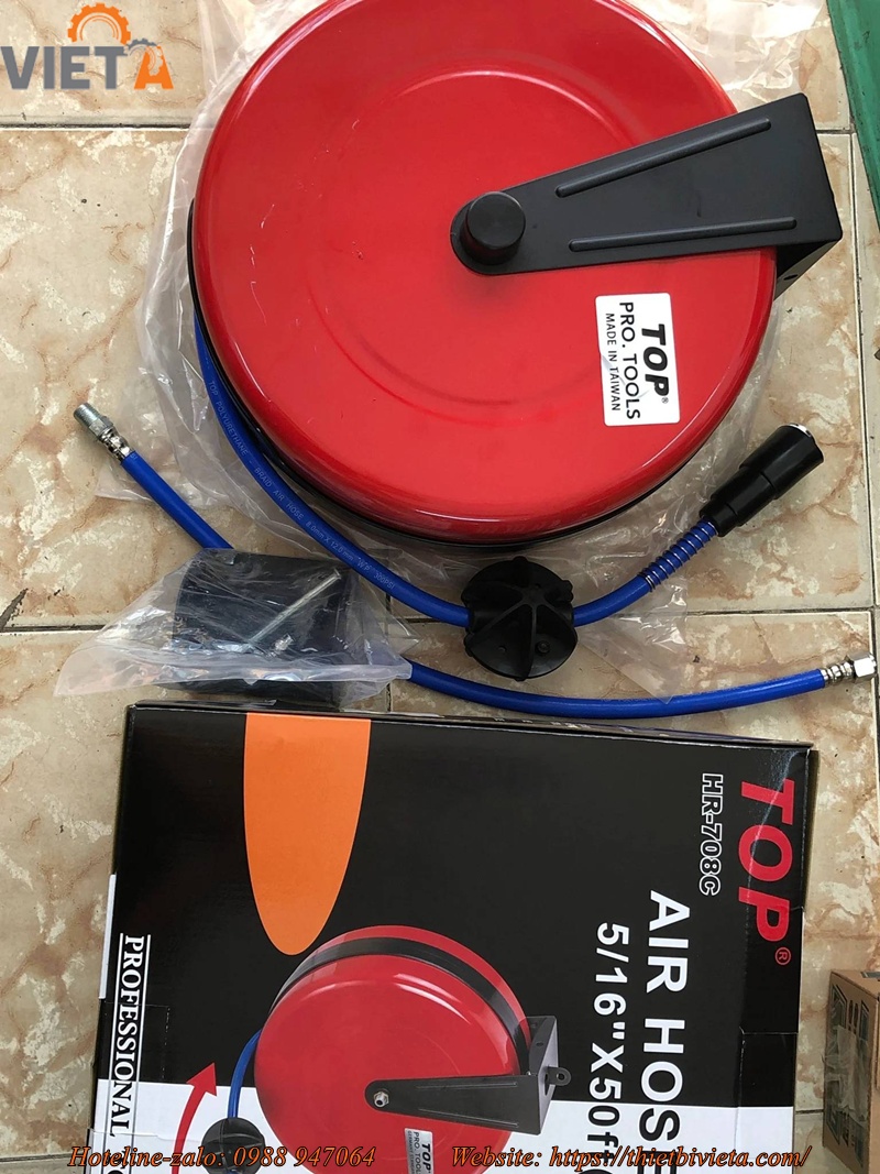 Cuộn ống hơi rút tự động 15m hộp sắt hr 708c