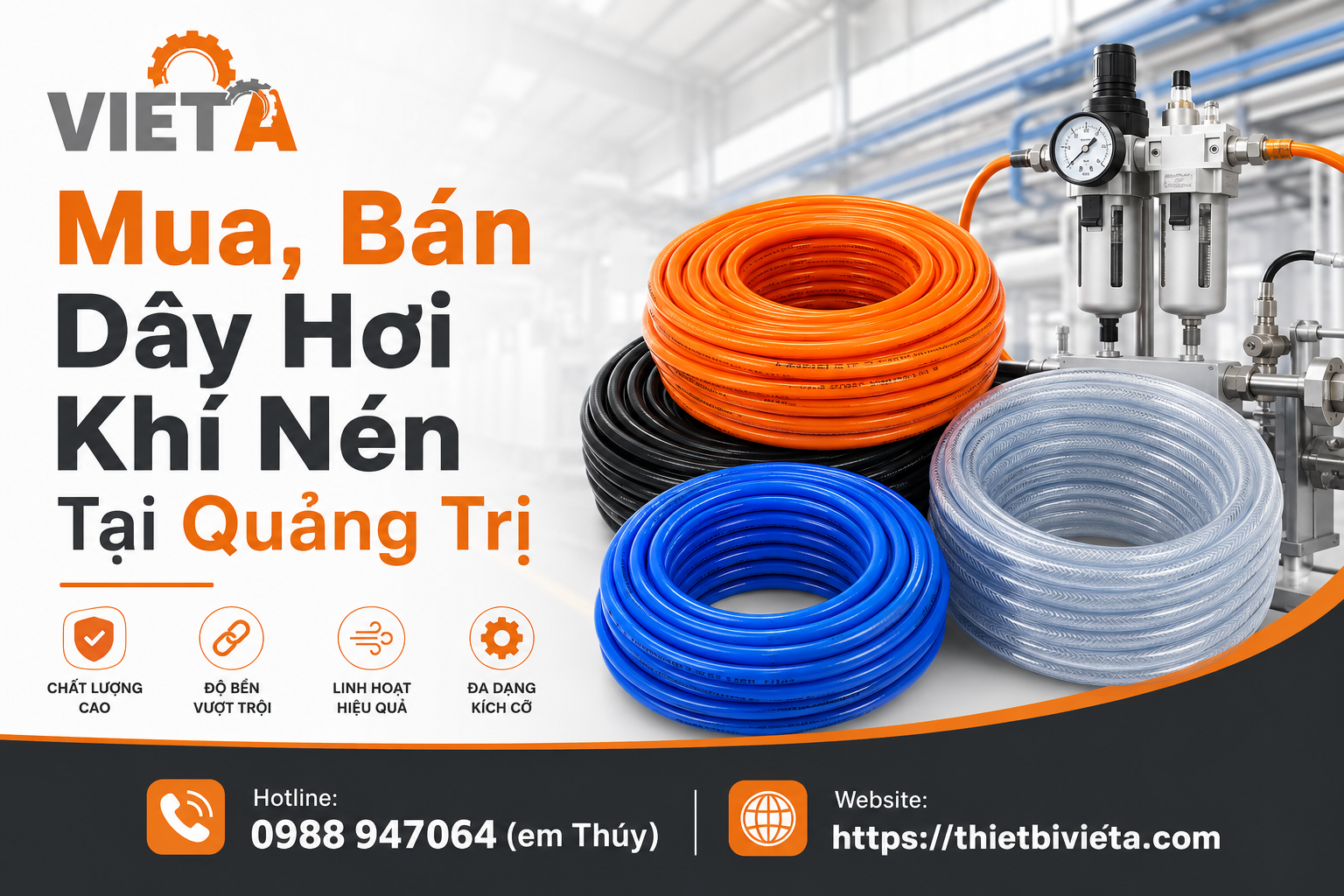 Tổng Kho Mua, Bán Dây Hơi Khí Nén Tại Quảng Trị, Giá Tại Kho, Chuyên Sỉ & Lẻ