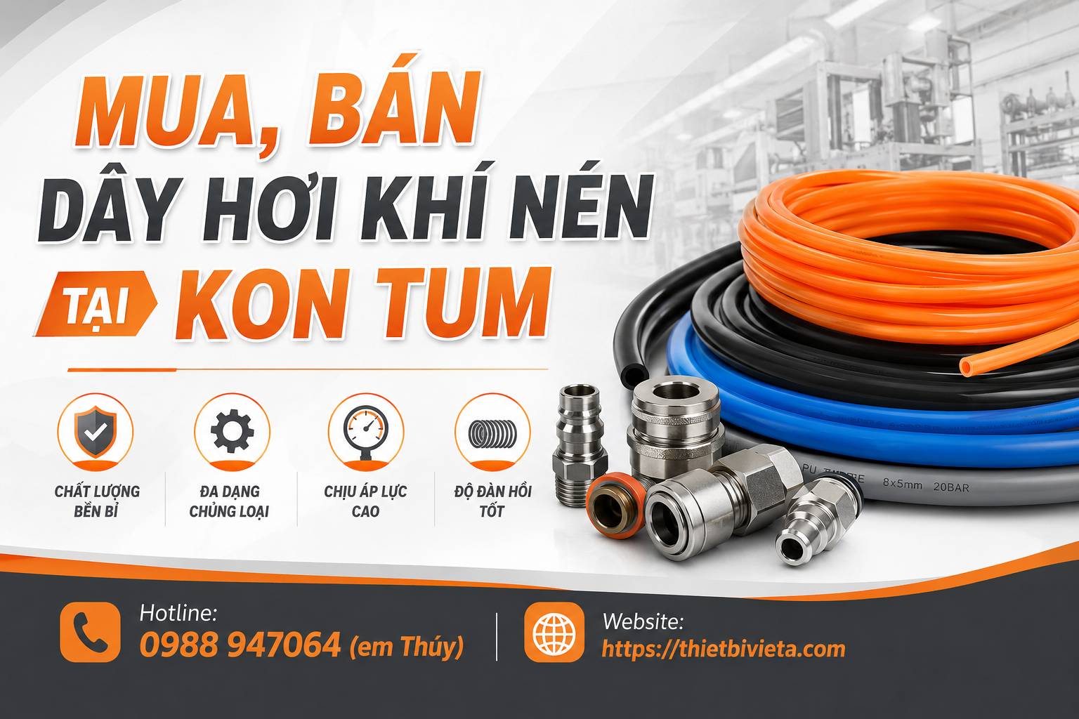 Tổng Kho Mua, Bán Dây Hơi Khí Nén Tại Kon Tum, Giá Tại Kho, Chuyên Sỉ & Lẻ