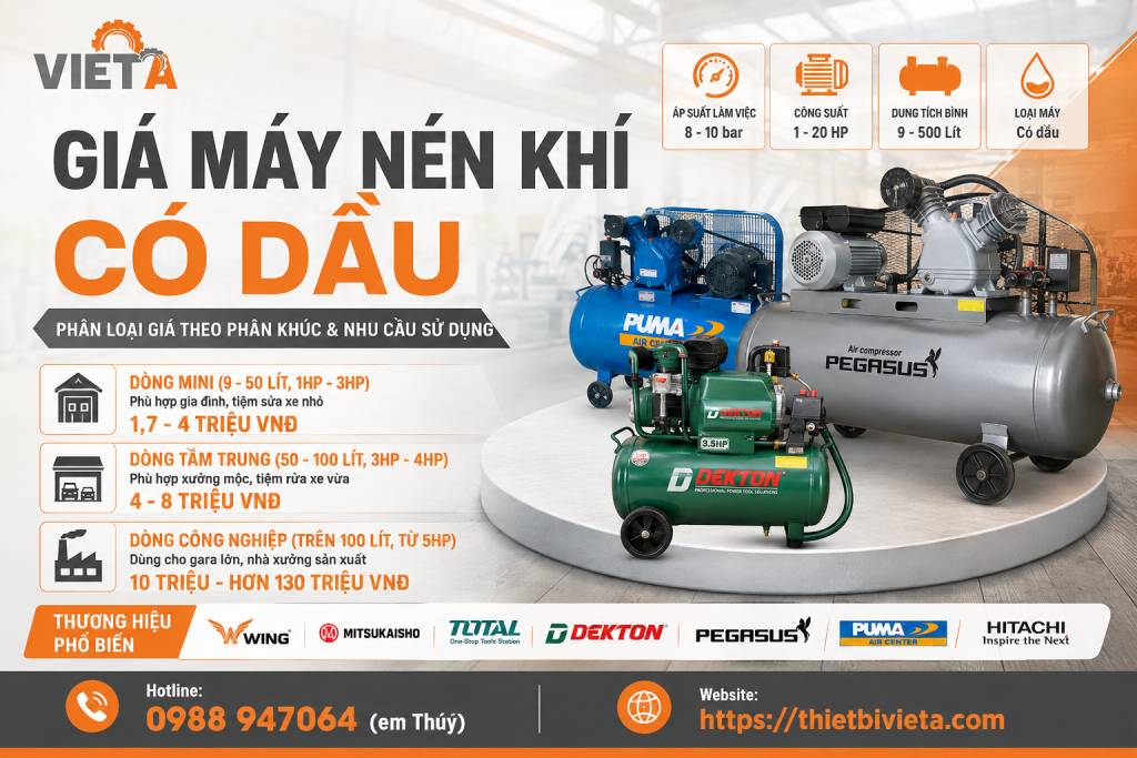 Giá máy nén khí có dầu