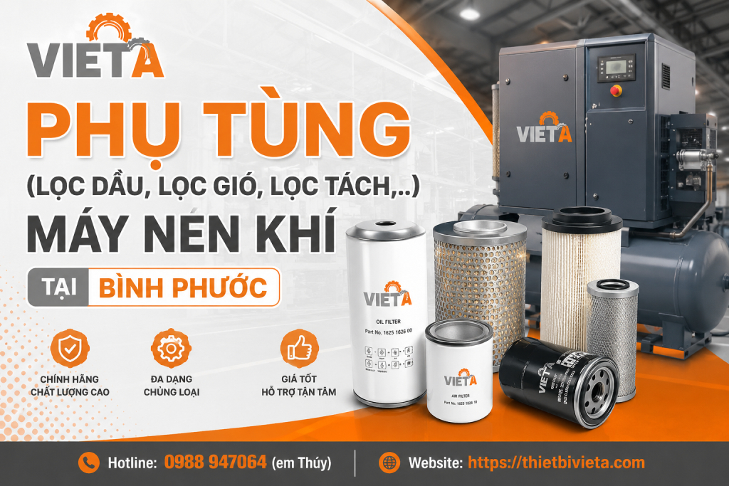 Tổng kho bán phụ tùng (lọc dầu, lọc gió, lọc tách,..) máy nén khí tại Bình Phước chính hãng