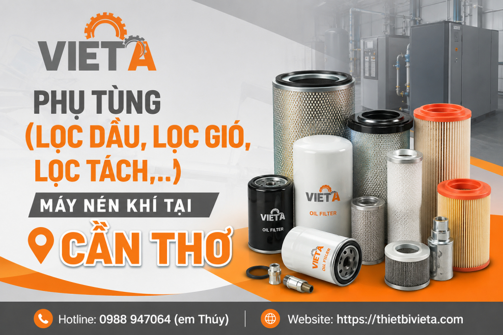 Tổng kho bán phụ tùng (lọc dầu, lọc gió, lọc tách,..) máy nén khí tại Cần Thơ chính hãng