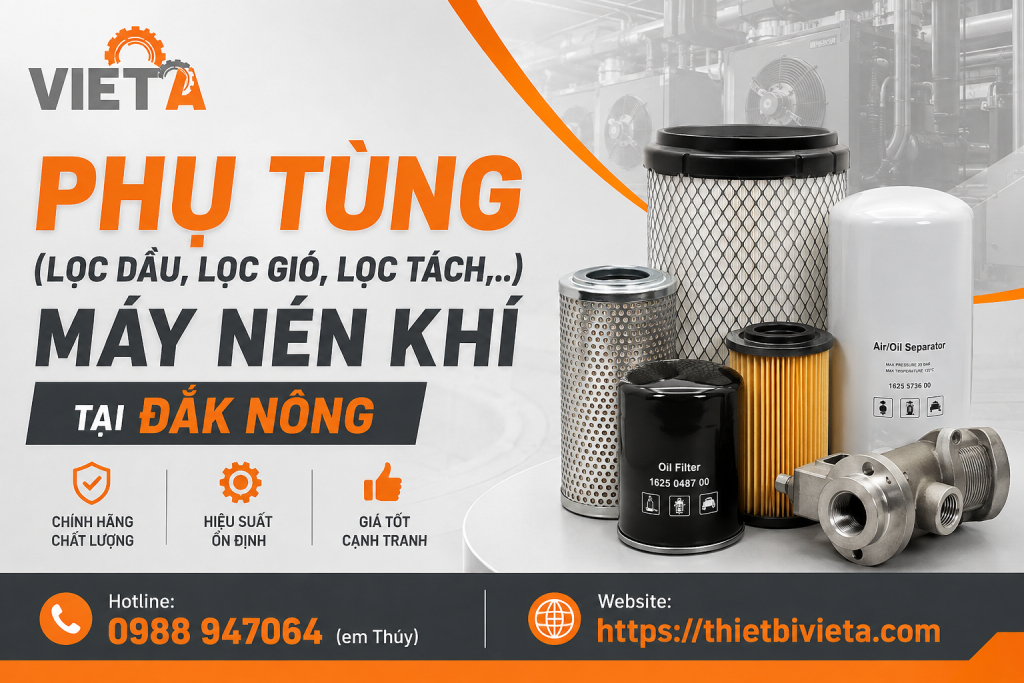 phụ tùng (lọc dầu, lọc gió, lọc tách,..) máy nén khí tại Đắk Nông