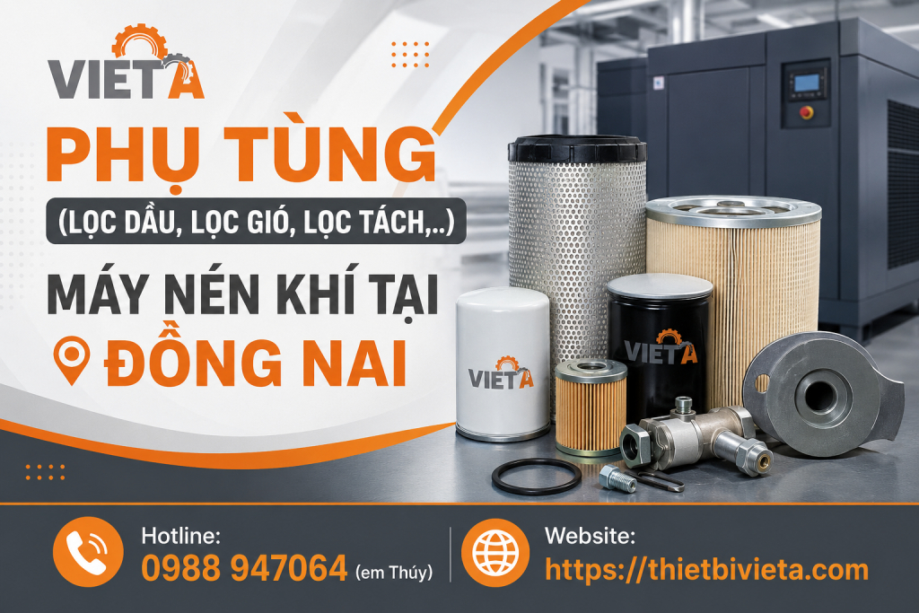 Tổng kho bán phụ tùng (lọc dầu, lọc gió, lọc tách,..) máy nén khí tại Đồng Nai chính hãng