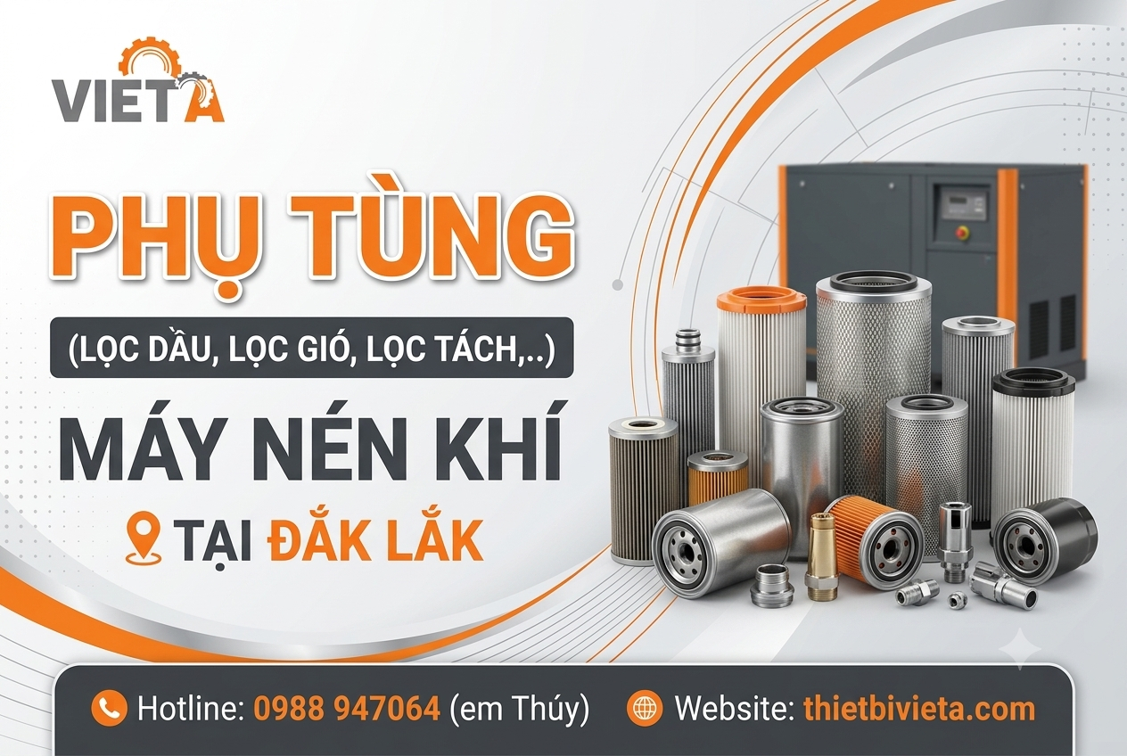 Tổng kho bán phụ tùng (lọc dầu, lọc gió, lọc tách,..) máy nén khí tại Đồng Tháp chính hãng