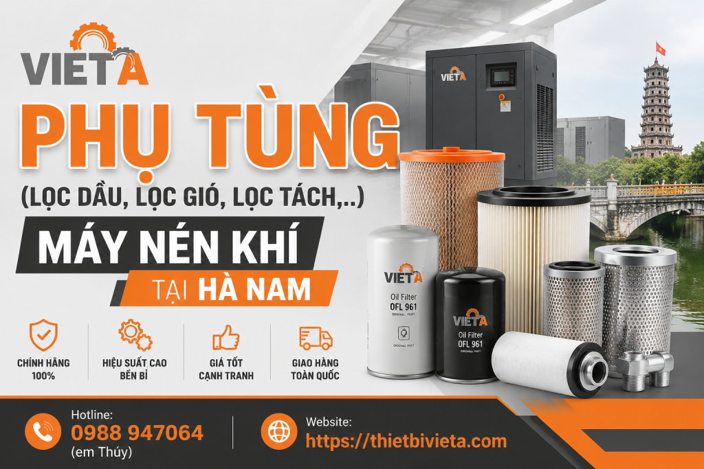 phụ tùng (lọc dầu, lọc gió, lọc tách,..) máy nén khí tại Hà Nam