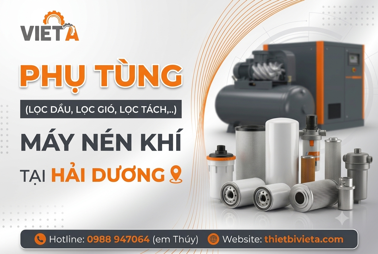Tổng kho bán phụ tùng (lọc dầu, lọc gió, lọc tách,..) máy nén khí tại Hải Dương chính hãng