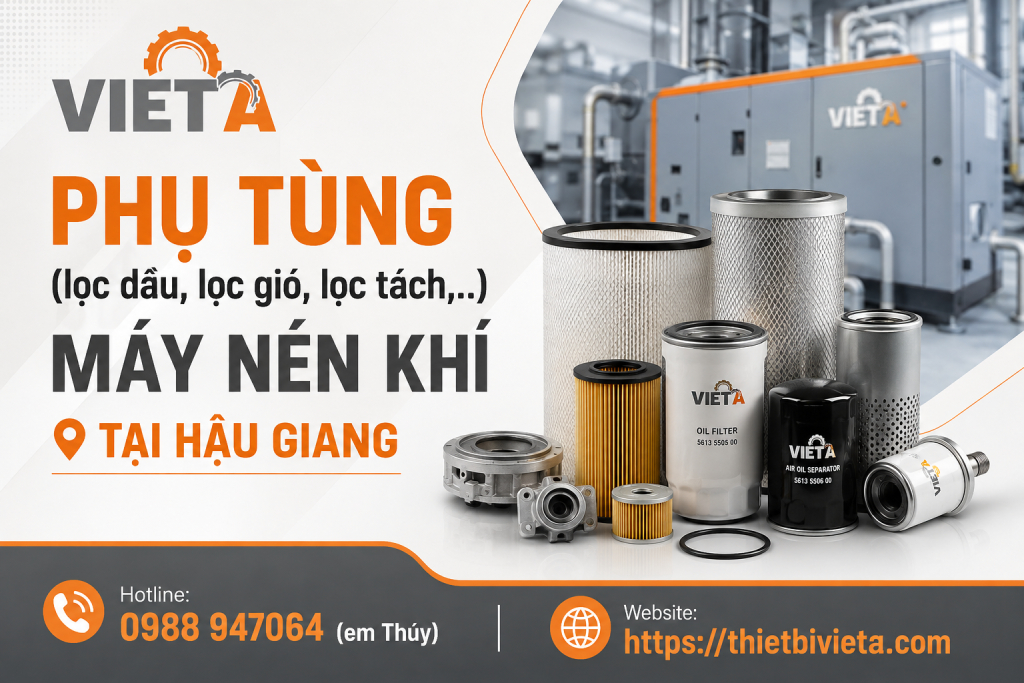  phụ tùng (lọc dầu, lọc gió, lọc tách,..) máy nén khí tại Hậu Giang 