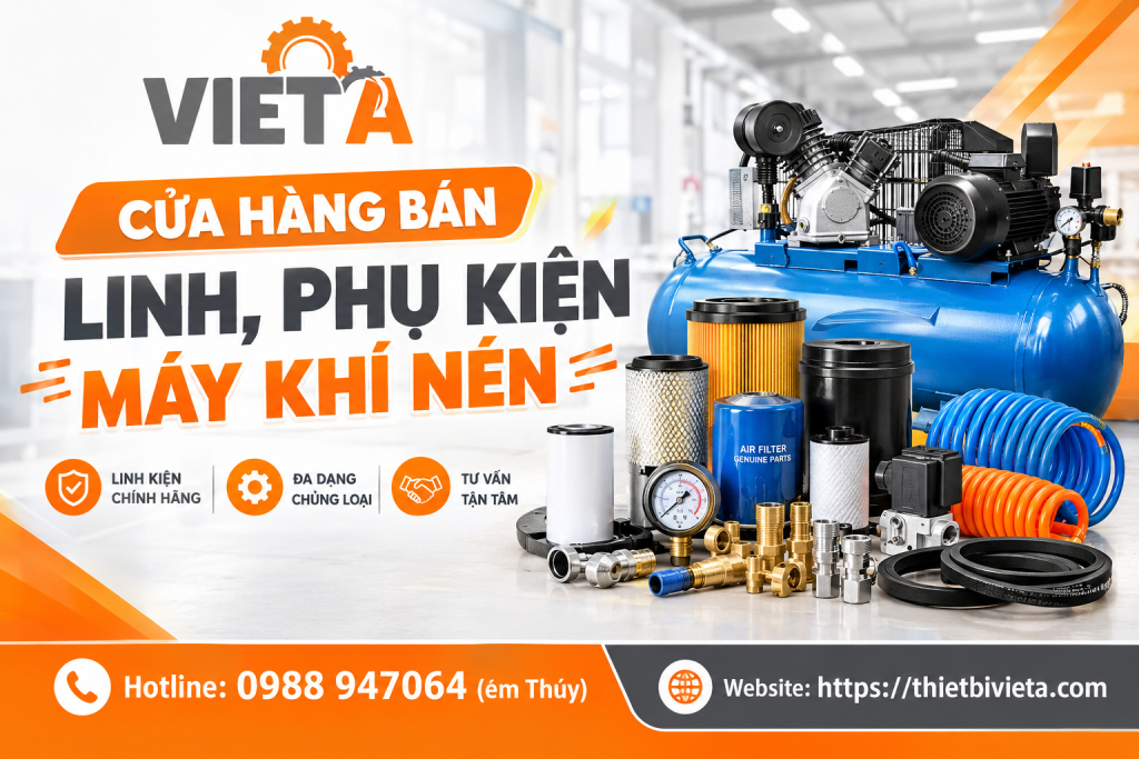 Cửa hàng bán linh, phụ kiện máy khí nén Chính Hãng, Hàng Sẵn Kho Tại Hà Nội, TPHCM ship toàn quốc