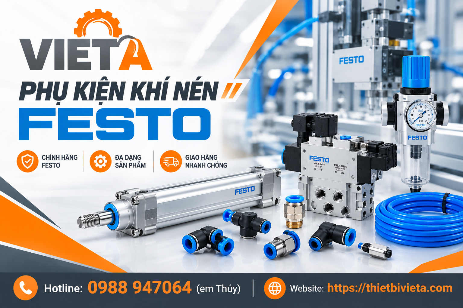 Phụ kiện khí nén festo Chính Hãng, Hàng Sẵn Kho Tại Hà Nội, TPHCM ship toàn quốc