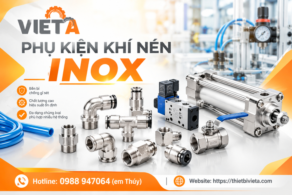 Phụ kiện khí nén inox Chính Hãng, Hàng Sẵn Kho Tại Hà Nội, TPHCM ship toàn quốc
