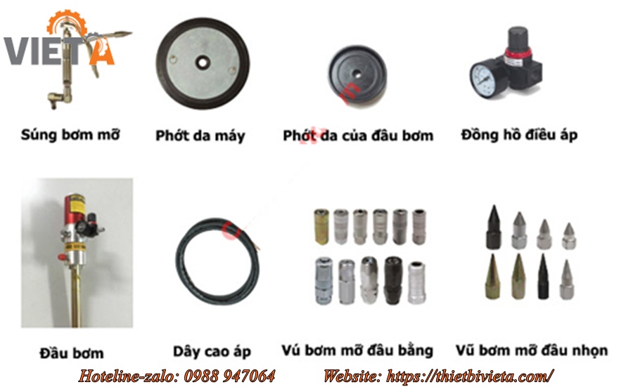Phụ kiện máy bơm mỡ khí nén