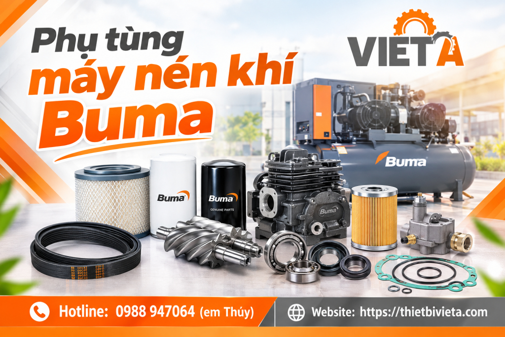 Phụ tùng máy nén khí Buma Chính Hãng, Hàng Sẵn Kho Tại Hà Nội, TPHCM ship toàn quốc