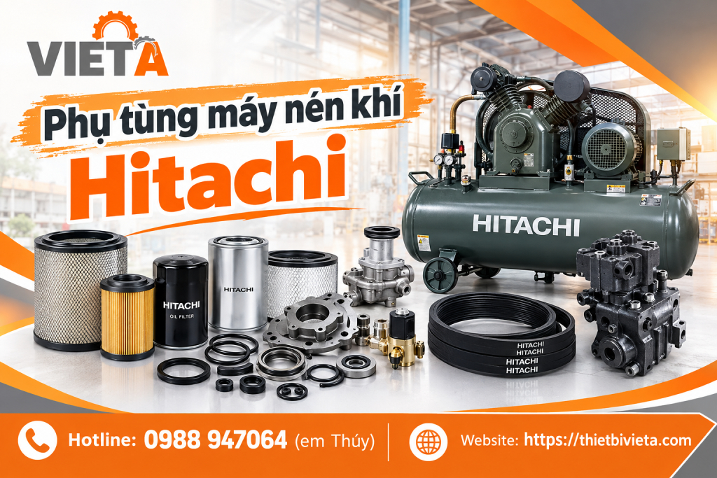 Phụ tùng máy nén khí Hitachi Chính Hãng, Hàng Sẵn Kho Tại Hà Nội, TPHCM ship toàn quốc